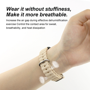 Bracelet de <span class=keywords><strong>montre</strong></span> en silicone style océan, souple, respirant, à libération rapide, durable et léger <span class=keywords><strong>pour</strong></span> montres connectées Charge 3/4/5 (<span class=keywords><strong>homme</strong></span>/femme) - Product Image 6