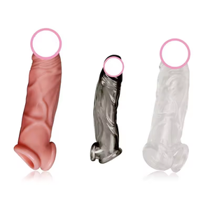 Condón de silicona de cristal para hombre, condón físico retardado, funda de silicona para pene Masculino - Product Image 1