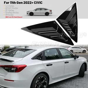 Ailerons de fenêtre arrière pour Honda Civic 11ème génération berline 2022-2024, style racing, volets triangulaires en verre - Product Image 2