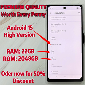 Smartphone 5G S26 Ultra di Qualità Premium, 7.7 Pollici, 22GB+2TB, Sbloccato, WIFI Globale, Fotocamera 108MP, Batteria 8000mAh, Android 15 - Product Image 2