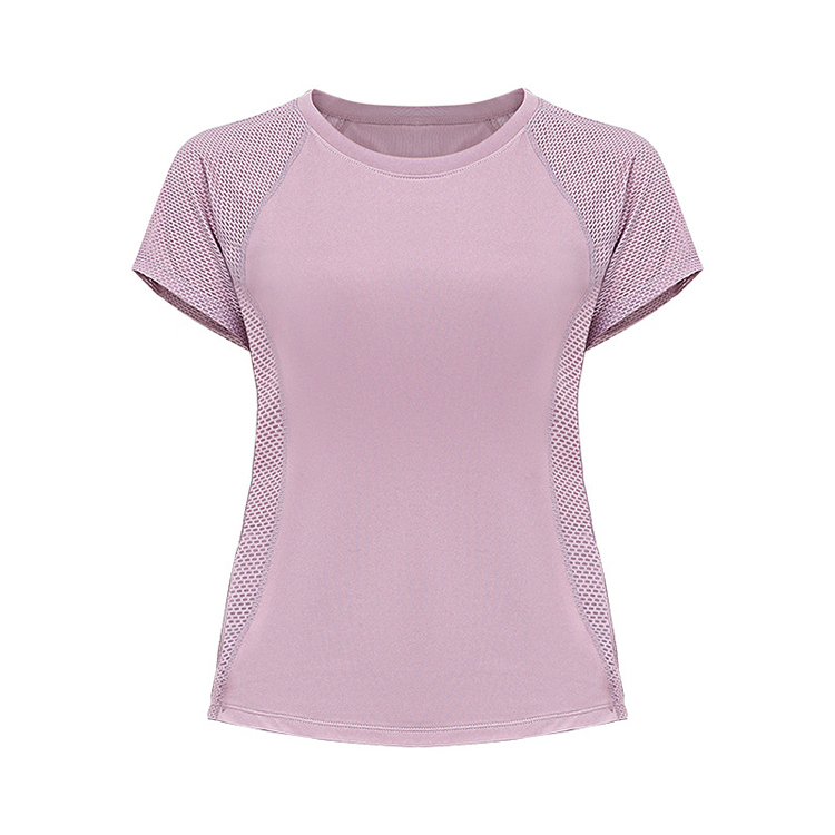 New Design Loose Running Sports Short Sleeve Mesh Yoga T-shirt Tops Quick-drying Plain Women's Tennis Shirt