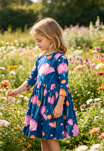 <span class=keywords><strong>Robe</strong></span> tourbillonnante à poches motif <span class=keywords><strong>coquelicot</strong></span> pour bébés filles, style boutique, prix d'usine, vente chaude - Product Image 4