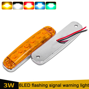 2pcs siêu mỏng 6LED cảnh báo ánh sáng 12V-80V Trailer chỉ số bên Đèn <span class=keywords><strong>LED</strong></span> xe tải Strobe chỉ số Xe Cảnh Báo đèn nhấp nháy - Product Image 2