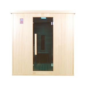 Big Size Indoor Hemlock Solid Wood Dry Steam <b>Infrared</b> and Stove <b>Heater</b> Combined Sauna Room with Transom Windows for 4-6 Person - Product Image 1