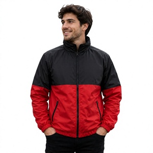 Custom High Quality Men’s Sports Track Jacket <b>Windbreaker</b> Training Two Tone Red <b>Black</b> Jacket Polyester Athletic Teamwear Jacket - Product Image 3