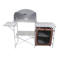 Table de pique-nique de camping pliante et portable en alliage d'aluminium pour l'extérieur