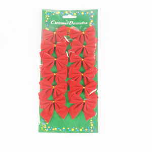 2026 New Christmas Decorations Christmas <b>Tree</b> Bow Pendant Gold Cloth Red Cloth Bow Wholesale - Product Image 2