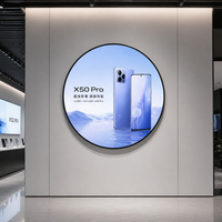 Afficheur publicitaire LCD circulaire VETATEK 1920x1080 IPS Mini-LED avec écran tactile, moniteur d'affichage numérique mural intérieur WiFi