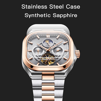 Montre mécanique automatique pour homme Caluola Skeleton de haute qualité, cristal saphir, étanche 5ATM, acier inoxydable, ODM/OEM