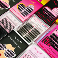 (VENTE DIRECTE USINE) Kit d'extensions de cils en grappes pré-coupées individuelles en faux vison moelleux pour la vente en gros