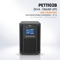 UPS 2kVA dengan Baterai Internal Frekuensi Tinggi Konversi Ganda Online untuk Rak IT