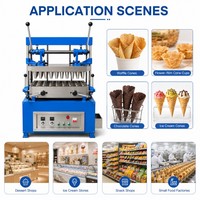 Petit rouleau de sucre à glace industriel semi-automatique gaufrette cuisson manuelle Machine à cornets à crème glacée