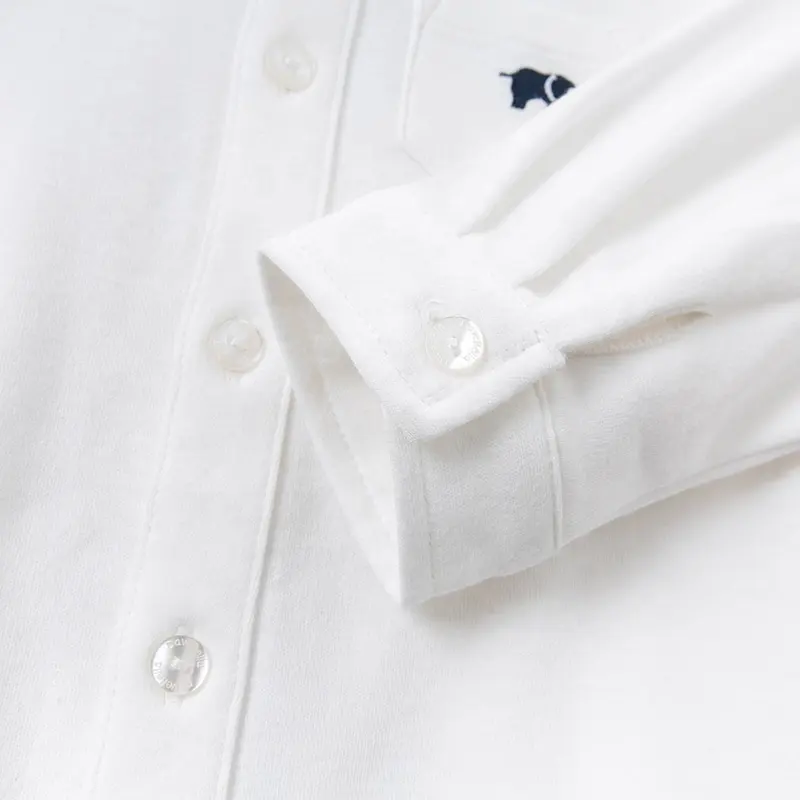 DB14571デイブベラ秋の男の子白いシャツ子供長袖トップスキッズファッションTシャツベーシックシャツ