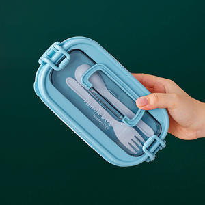 800ml Food Container With Handle Portable to Take Away Storage Boxes & <b>Bins</b> - Product Image 3