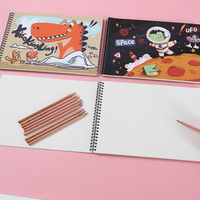 Cuaderno de Dibujo Personalizado con Cubierta de Dibujos Animados de Dinosaurios Pequeños, Encuadernado en Espiral A4, Papel Resistente para Dibujar