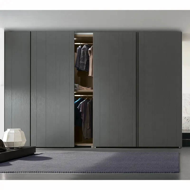 Porta deslizante quarto armários moderno madeira chinês guarda-roupa