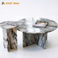 Table basse de luxe moderne au design Wabi-Sabi en marbre blanc Palissandro, écologique, pour la décoration intérieure, mobilier de salon, hôtel