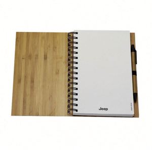 Wholesale Custom A5 Spiral Bamboo Notebook Saddle Stitching Sewing Eco-Friendly Leather Cover Corporate <b>Gifts</b> for Business - Product Image 1