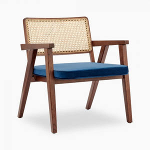 Custom Luxury Cane Living Room Retro Solid Wood Rattan Armchair for Dining Kitchen - Product Image 2