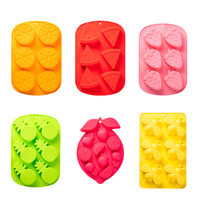 Moule à gâteau en silicone citron ananas fraise de couleur personnalisée pouding à la gelée bonbons Dessert moule de cuisson pour outils de fabrication de chocolat