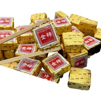 Thé Pu-erh Ripe de Yunnan à l'arôme de riz collant, Tuocha en mini briques carrées dorées, 500g, en conserve, en vrac, pour traiteurs, emballageurs, vendeurs, mélangeurs