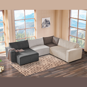 Contemporary Italian Design Tofu <b>Block</b> Modular L-Shape Sectional Cloud Flower Pattern Customizable Eco-Friendly Modern - Product Image 3