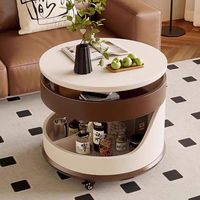 Table d'appoint ronde multifonctionnelle et mobile avec rangement intégré, idéale comme table basse ou table de canapé NT198