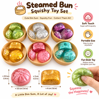 Vente en gros de jouets anti-stress en plastique, type boulette ou pain vapeur, souples à presser, créatifs, boîte mystère réaliste pour promotion