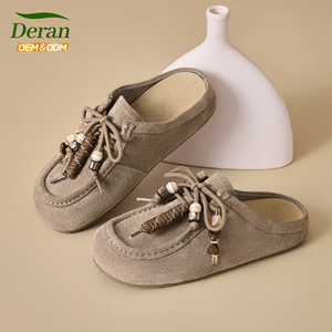 Deran OEM <span class=keywords><strong>Mules</strong></span> à bout fermé en <span class=keywords><strong>cuir</strong></span> à brides, Nouveauté Printemps Automne, Chaussures décontractées à enfiler pour <span class=keywords><strong>femme</strong></span>, Confortables et polyvalentes pour l'extérieur - Product Image 5