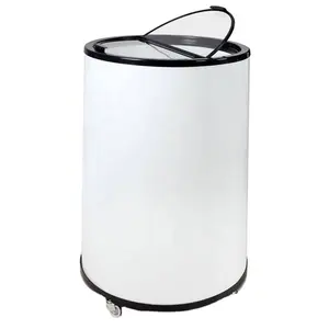 Thương mại dọc Mini Tủ đông thủy tinh nắp hiển thị thùng nước giải khát tủ lạnh Tủ lạnh nhỏ có thể