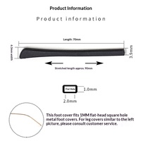 Embouts de branches de lunettes en acétate à trou carré plat, taille du trou intérieur 1,0*2,0 mm, longueur 70 mm, extensibles, antidérapants, pour lunettes