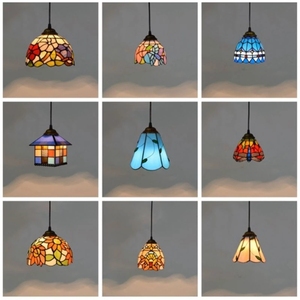 Lampes suspendues rétros colorées en verre teinté, lampe suspendue Vintage pour salon cuisine maison E27 - Product Image 3