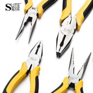 1pc Slite Electrician Pliers 6\" <strong>Long</strong> <strong>Nose</strong>/ Flat <strong>Nose</strong>/ Diagonal Steel Pliers with Plastic Molded Handle Customizable OEM Support - Product Image 4