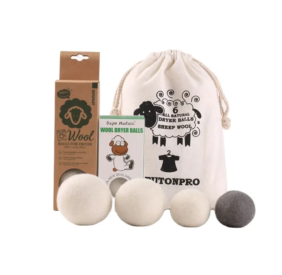 Fabrik Großhandel Trocknen Filz Ball Falten Absorption und Verschmutzung Trocknen Ball benutzer definierte LOGO Wolle Ball