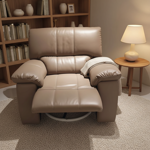 Modern Genuine Leather Recliner Sofa Reclinable Manual Single Recliner Chair with <strong>Glider</strong> Luxury Oversized Single Chair Armchair - Product Image 2