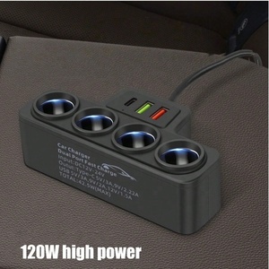 Producto Más Vendido, Banco de Energía Automotriz Multifuncional, Adaptador de Cargador de Coche USB PD de 120 W de Alta Potencia QC3.0 con Encendedor - Product Image 5