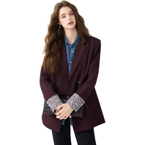 Women's Mid-Length Blazer Black Solid Color Polyester Anti-Wrinkle Suit Jacket For Office Wear - Product Image 5