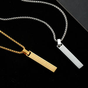 DAIHE 2025 nuovo numero romano rettangolare collana ciondolo barra impermeabile in acciaio inox Charm collana - Product Image 5