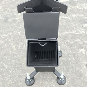 Poêle à granulés de <span class=keywords><strong>bois</strong></span> moderne, mobile, autoportant, pour cuisine extérieure, en acier noir mat, 80 % d'efficacité - Product Image 6