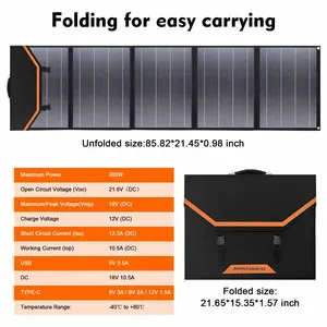 Panel solar plegable impermeable portátil de 200W, estación de energía solar de 300W 400W 100W para acampar, Panel solar plegable para acampar