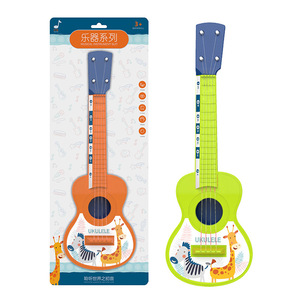 Guitares en plastique mignonnes de dessin animé, instruments de musique, quatre cordes, jouet pour enfants, ukulélé - Product Image 6