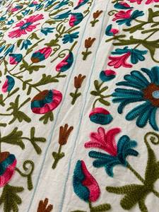Traditional Cotton Suzani <b>Throw</b> Hand Embroidered Bedsheet <b>Bed</b> <b>Cover</b> Uzbek Textile Colorful Wall Decor - Product Image 2