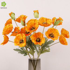 Grandes branches de fleurs de coquelicot artificielles, haute simulation, en plastique et soie, pour décoration de mariage et de maison - Product Image 5