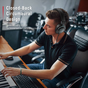 หูฟัง <span class=keywords><strong>Fifine</strong></span> <span class=keywords><strong>H8</strong></span> สำหรับบันทึกเสียงระดับมืออาชีพ หูฟังแบบมีสายขนาด 3.5 มม. คุณภาพเสียงไฮไฟ สำหรับคอมพิวเตอร์ เพลง และดีเจ - Product Image 2