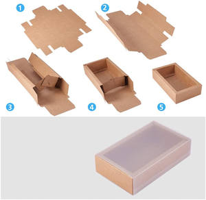 كبير مستطيل براون كرافت صناديق الثقيلة ورقة هدية مربع مع واضحة نوافذ بلاستيكية - Product Image 6