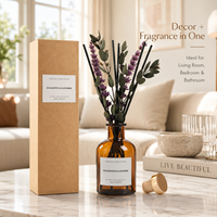 Diffuseur de parfum botanique à étiquette privée avec boîte cadeau texturée pour la décoration intérieure et la vente au détail