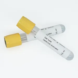 PET/Glass material negative pressure vacuum serum separation blood collection tube in Yellow