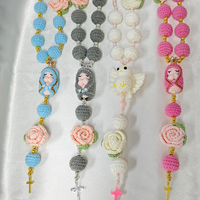 Nouveau Bracelet de main personnalisé en crochet sur le thème de la Nativité, Chaînes de main faites à la main, Accessoires porte-clés, Anneau porte-clés en peluche, Breloque de sac en peluche