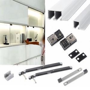 <span class=keywords><strong>Rail</strong></span> de rangement Raccords intérieurs Accessoires Rouleaux de cuisine Montage suspendu Quincaillerie coulissante murale Portes en verre pour armoire - Product Image 1