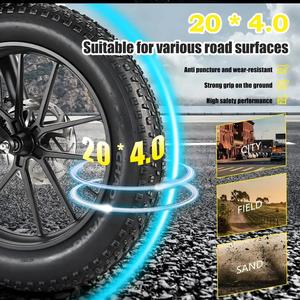 Cmacewheel V20 20 pouces gros pneu hybride vélo électrique 250W moteur 60Nm couple double Suspension frein hydraulique longue portée 100KM - Product Image 5